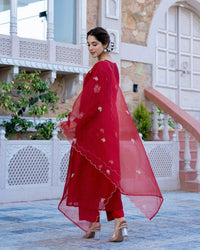 Ruby Elegance Chanderi Silk Suit Set