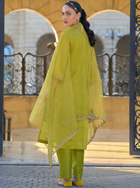 Lemon Luxe Embroidered Georgette Suit Set