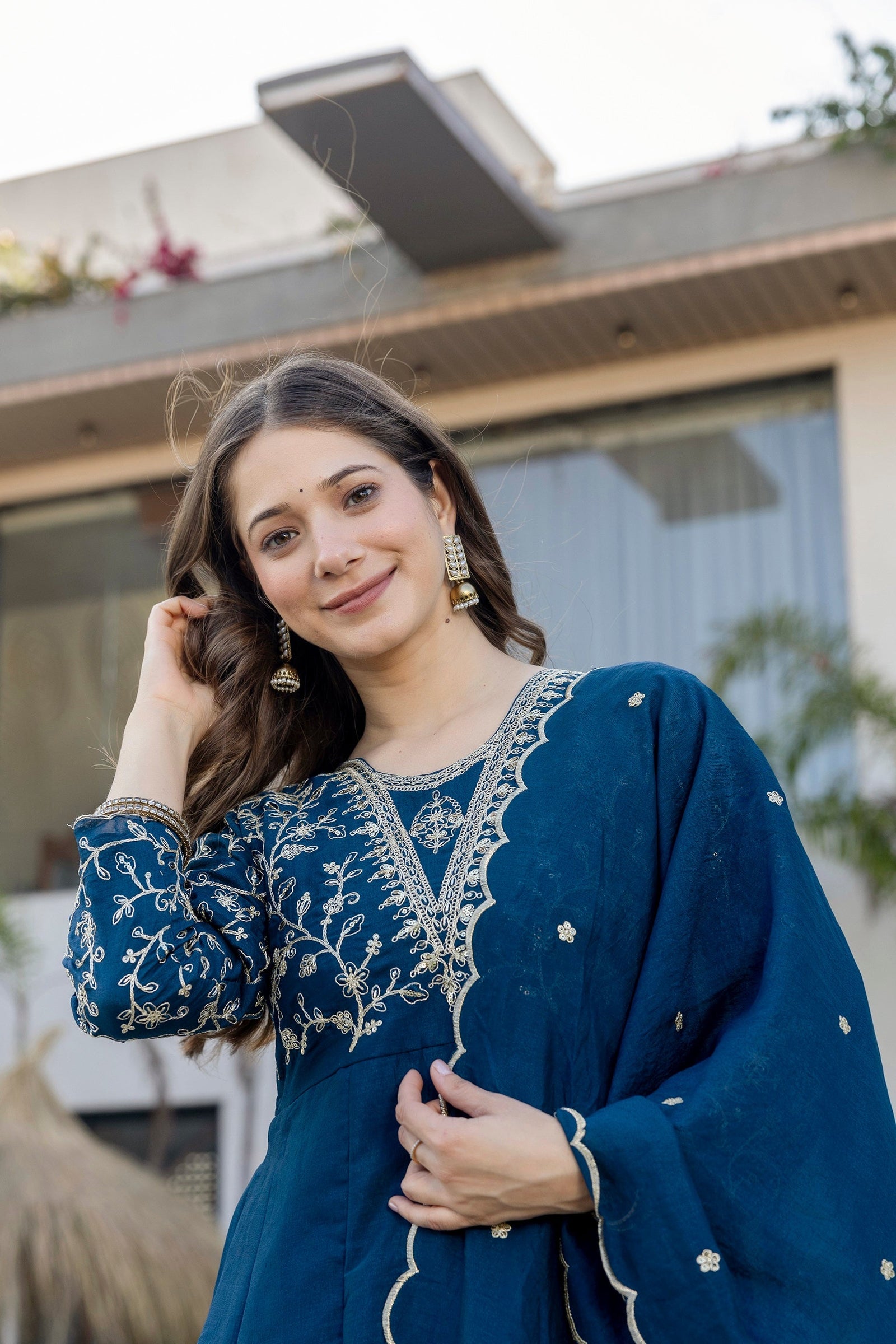 Rama Vichitra Embroidered Kurta Set
