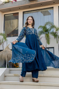 Rama Vichitra Embroidered Kurta Set