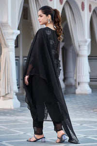Black Georgette Embroidered Suit Set