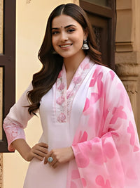 Pink Chanderi Embroidered Kurta Set