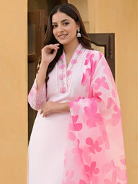 Pink Chanderi Embroidered Kurta Set