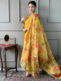 Zafrina Mustard Chanderi Suit Set