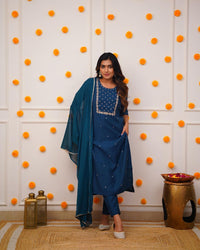 Rama Mehira Embroidered Rayon Suit Set