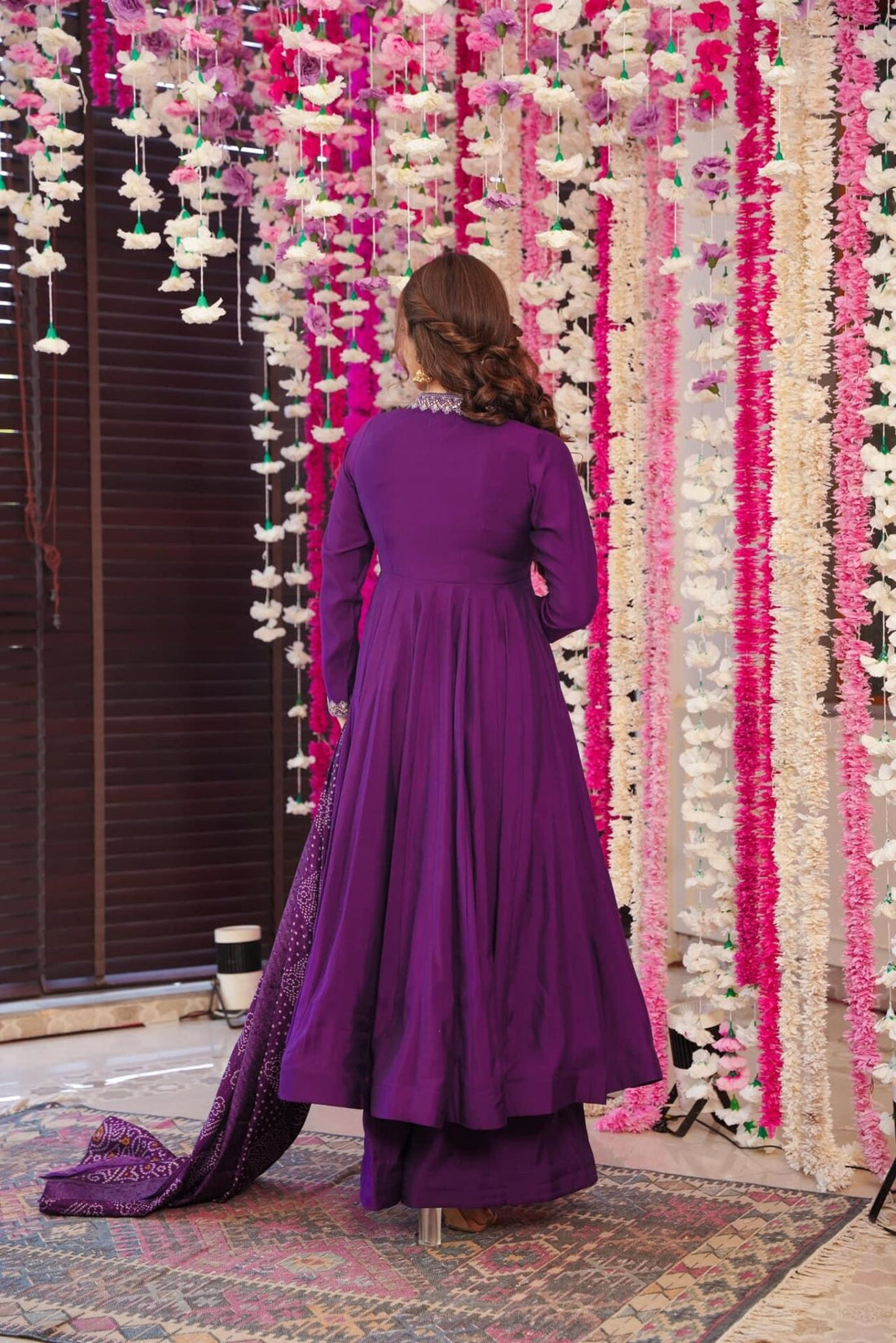 Wine Noor Chanderi Suit Set