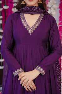 Wine Noor Chanderi Suit Set