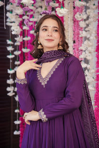 Wine Noor Chanderi Suit Set