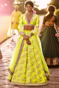 Lime Luxe Thai Silk Celebration Lehenga Choli Set