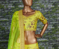 Lime Luxe Thai Silk Celebration Lehenga Choli Set