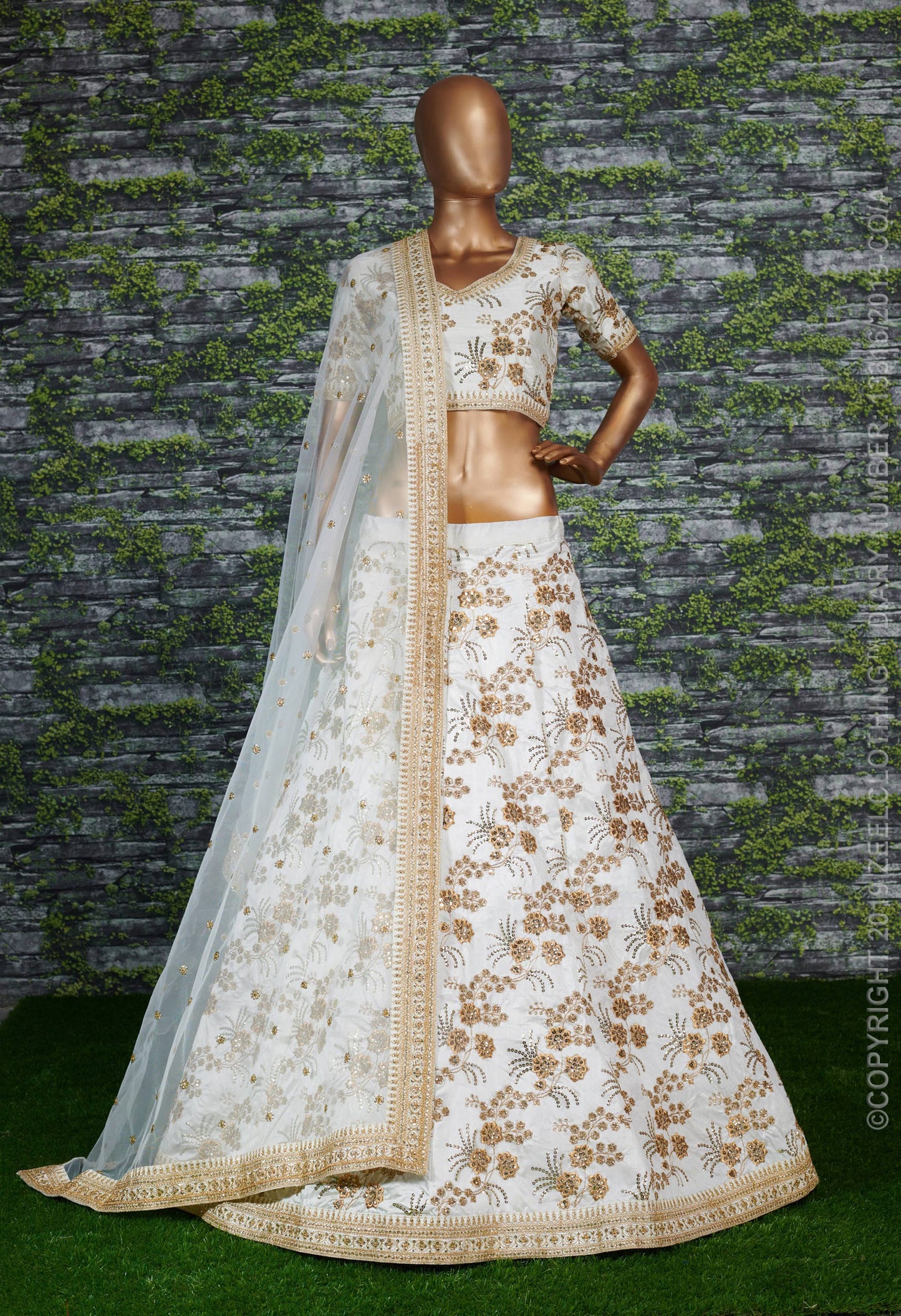 Ivory Grace Thai Silk Bridal Lehenga Choli Set