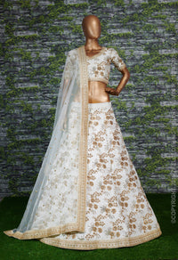 Ivory Grace Thai Silk Bridal Lehenga Choli Set