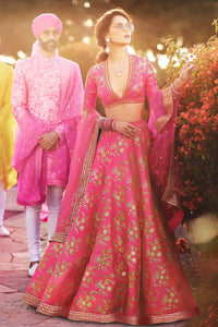 Blush Royale Thai Silk Wedding Lehenga Choli Set