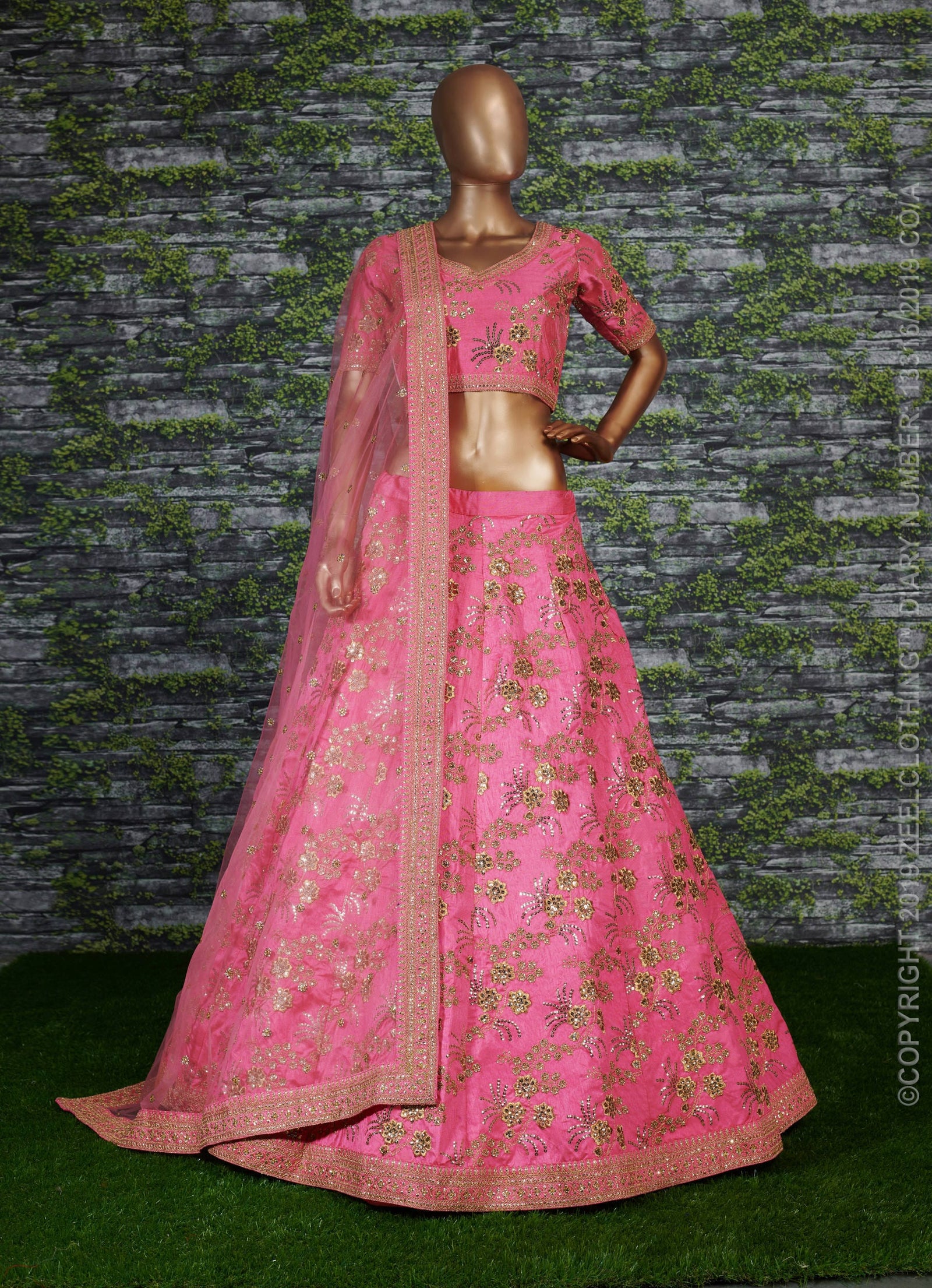 Blush Royale Thai Silk Wedding Lehenga Choli Set