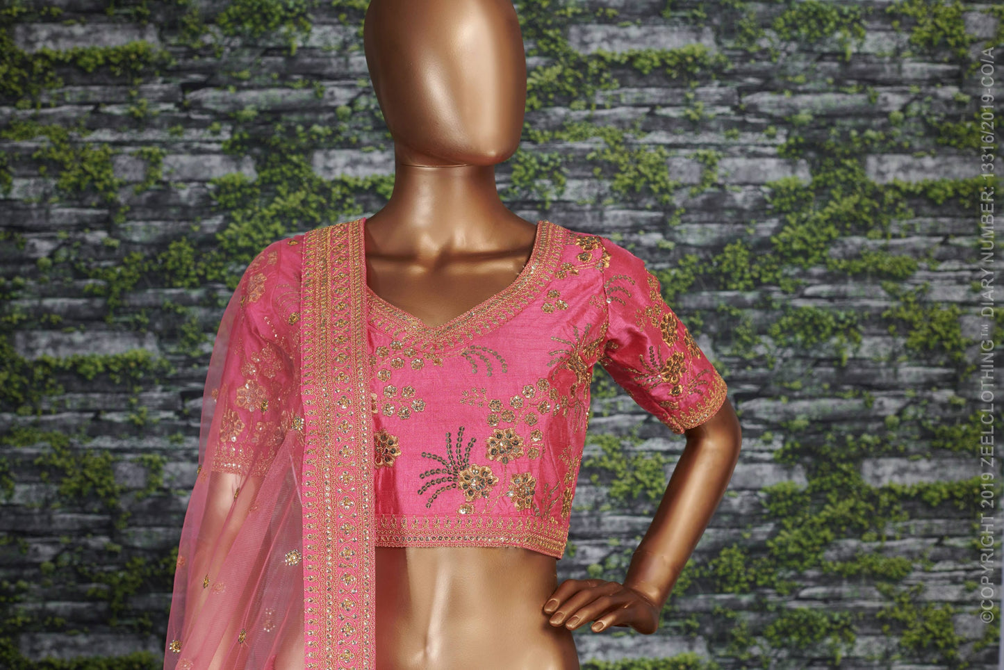 Blush Royale Thai Silk Wedding Lehenga Choli Set
