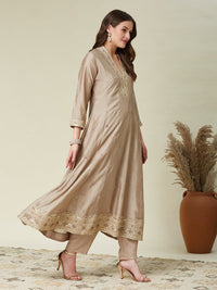 Chiku Vichitra Embroidered Kurta Set
