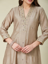 Chiku Vichitra Embroidered Kurta Set