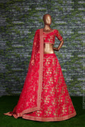 Scarlet Empress Thai Silk Bridal Lehenga Choli Set