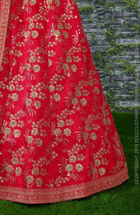 Scarlet Empress Thai Silk Bridal Lehenga Choli Set