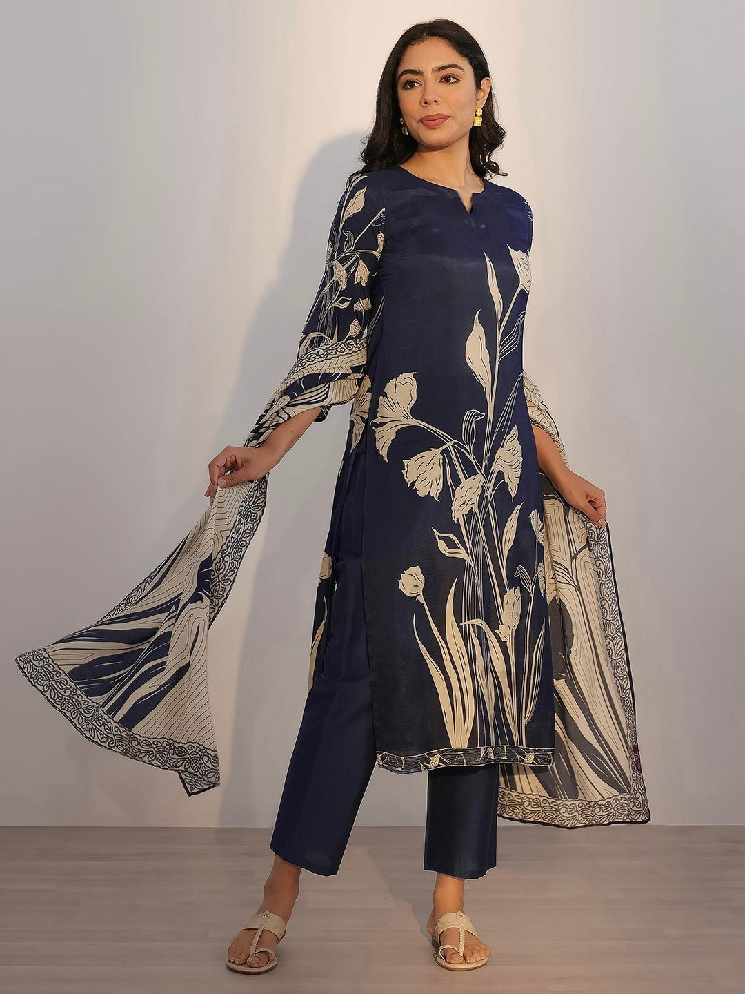 Black Assam Embroidered Kurta Set