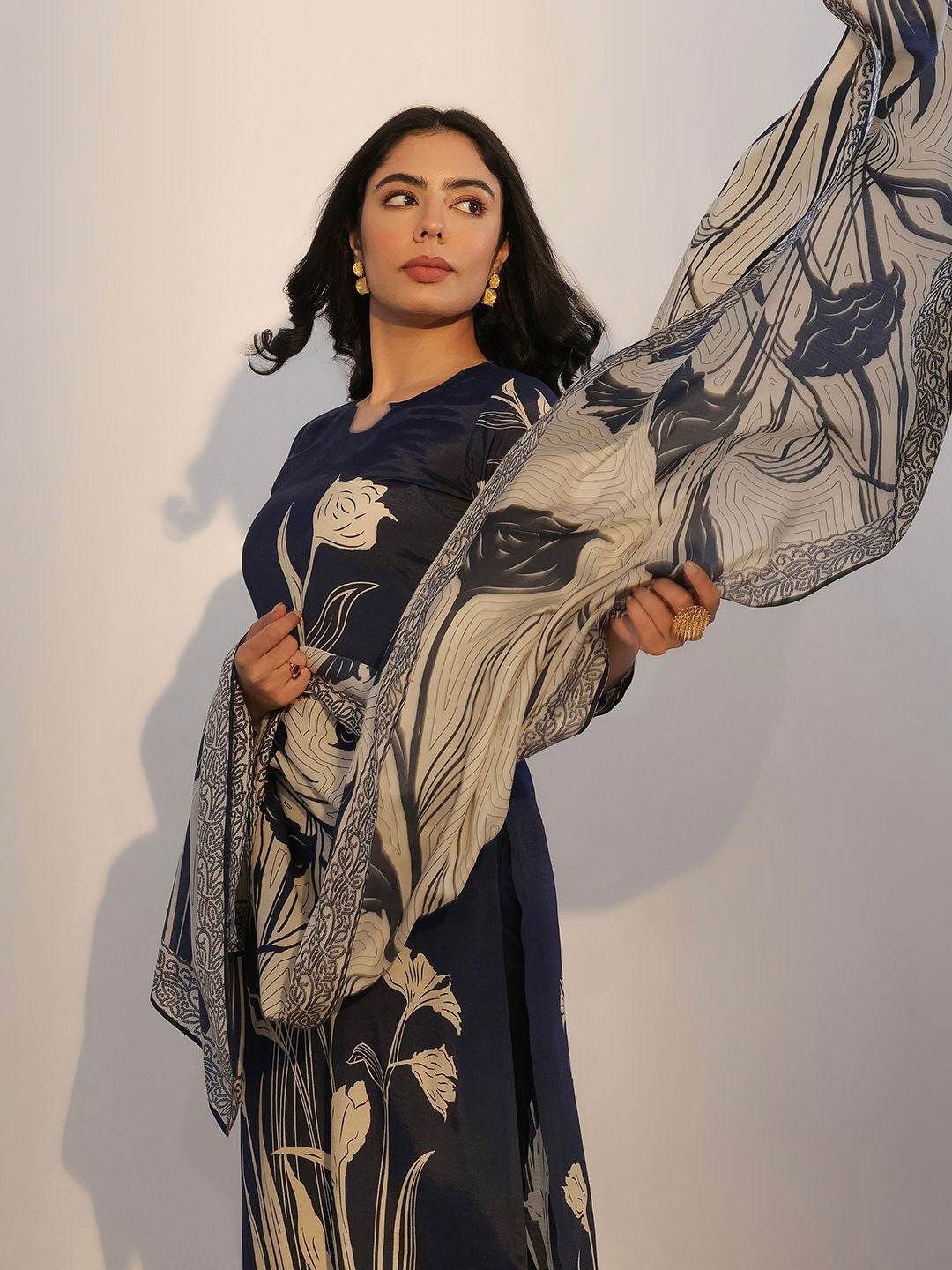 Black Assam Embroidered Kurta Set