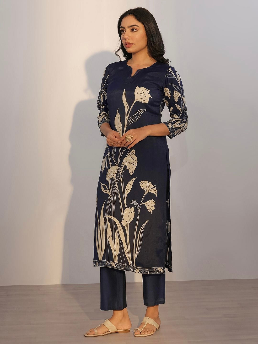 Black Assam Embroidered Kurta Set