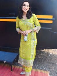 Lemon Yellow Glow Chanderi Co-Ord Set
