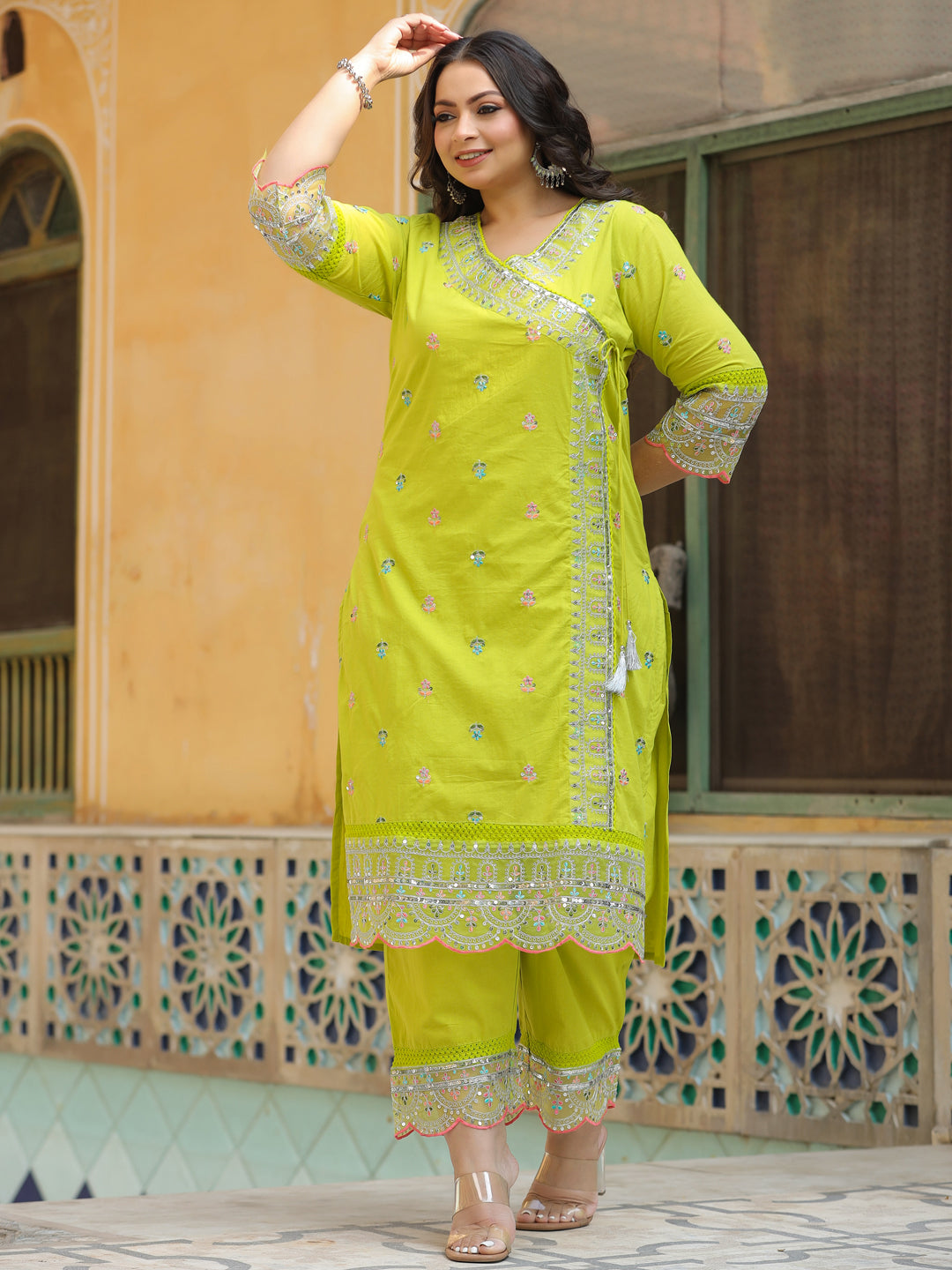 Lemon Yellow Glow Chanderi Co-Ord Set