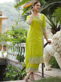 Lemon Yellow Glow Chanderi Co-Ord Set