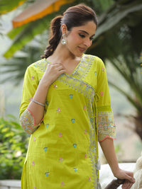 Lemon Yellow Glow Chanderi Co-Ord Set