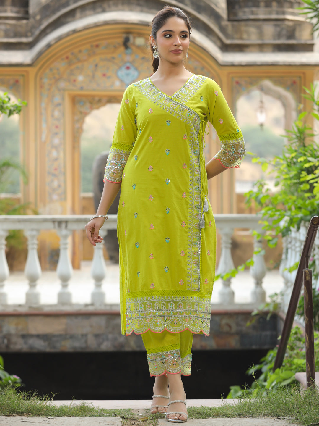 Lemon Yellow Glow Chanderi Co-Ord Set