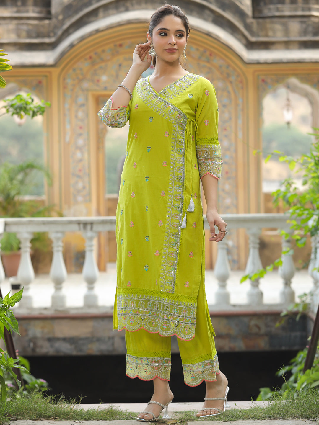 Lemon Yellow Glow Chanderi Co-Ord Set