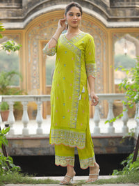 Lemon Yellow Glow Chanderi Co-Ord Set