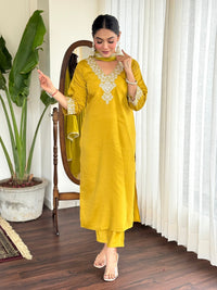 Mustard Yellow Bloom Festive Suit Set