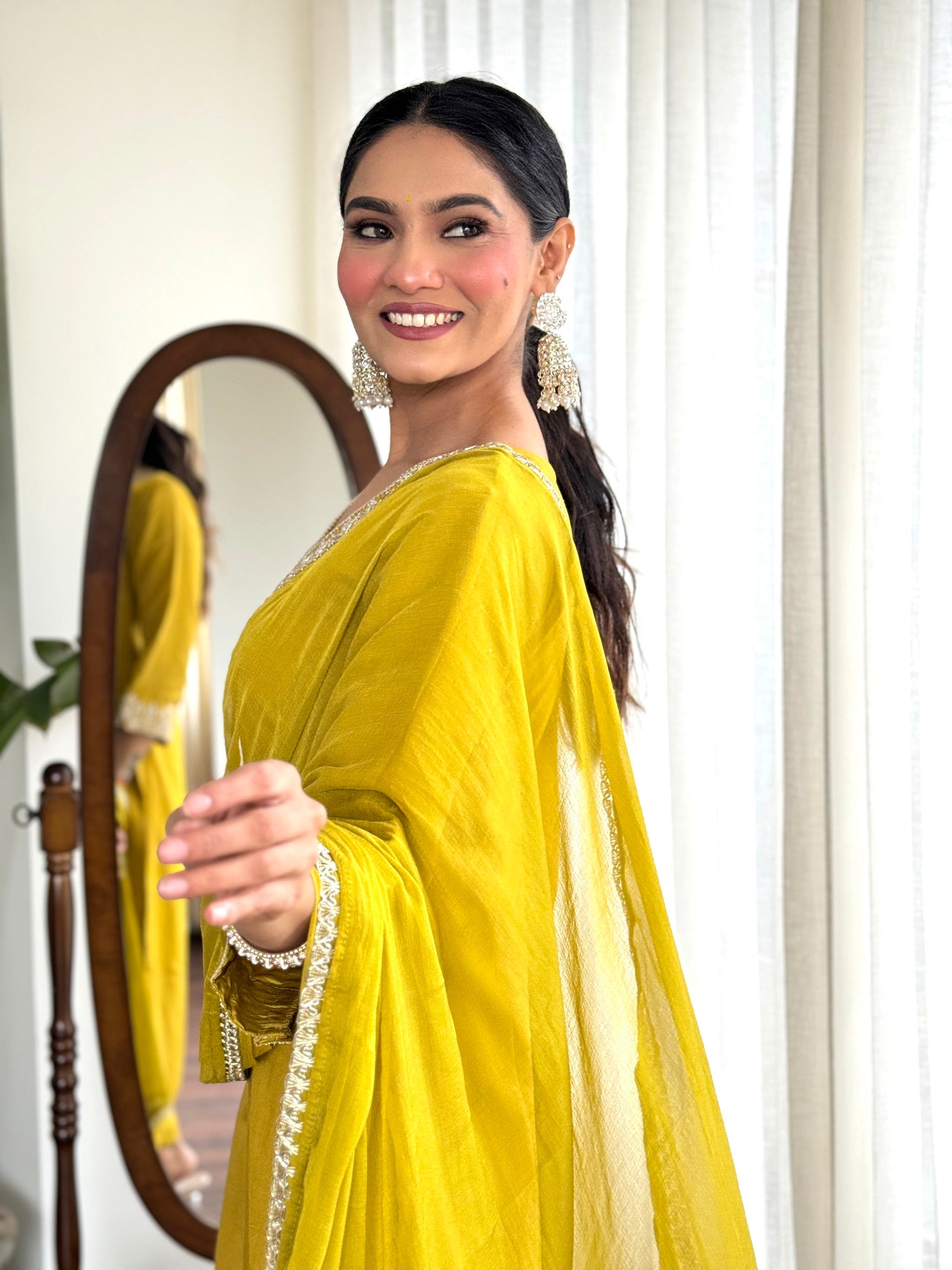 Mustard Yellow Bloom Festive Suit Set