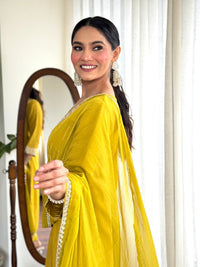 Mustard Yellow Bloom Festive Suit Set