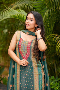 Rama Printed Zarna Silk Suit Set