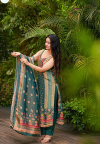 Rama Printed Zarna Silk Suit Set