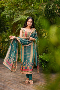 Rama Printed Zarna Silk Suit Set