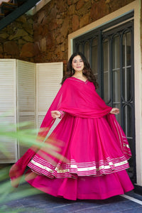 Pink Gota Patti Georgette Anarkali Set