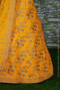 Golden Bloom Thai Silk Festive Lehenga Choli Set