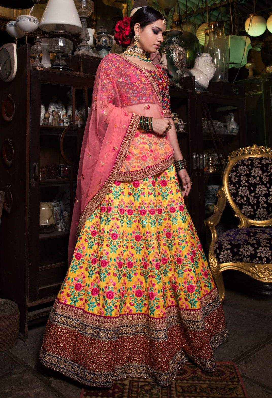Golden Radiance Mulbury Silk Designer Lehenga Choli Set