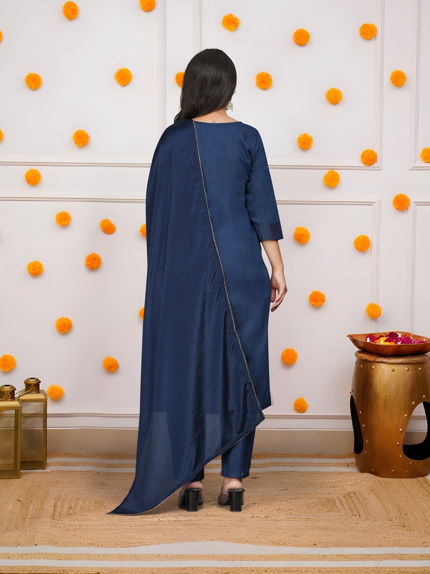 Rama Mehira Embroidered Rayon Suit Set