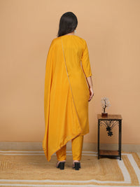Yellow Mehira Embroidered Rayon Suit Set
