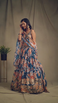 Celestial Mist Organza Lehenga Set