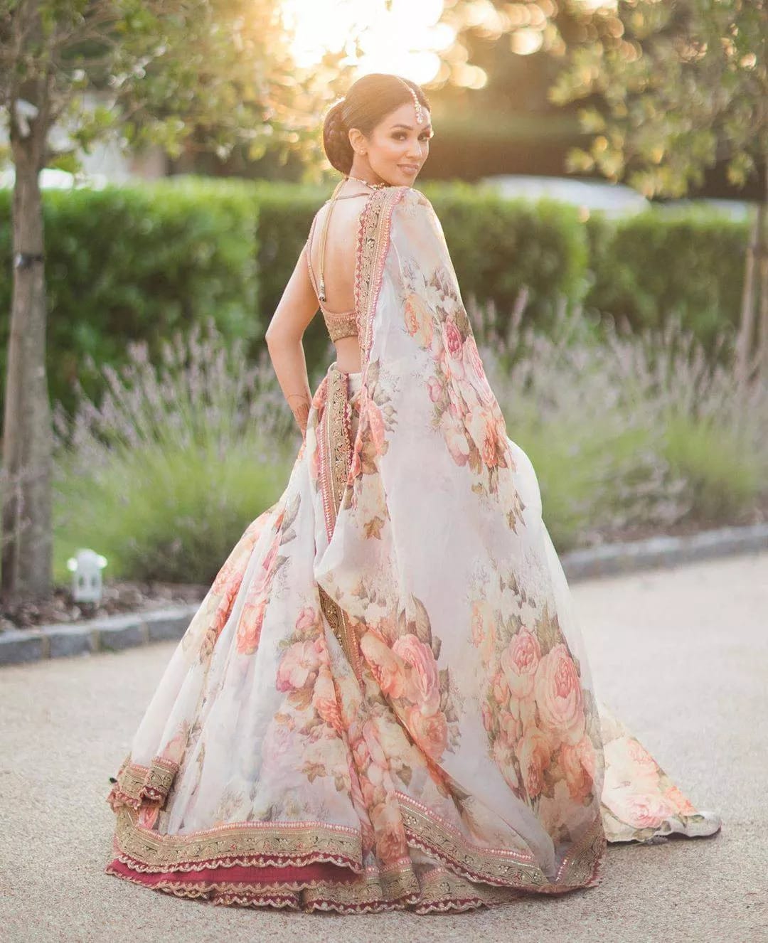 White Florenza Organza Lehenga Set